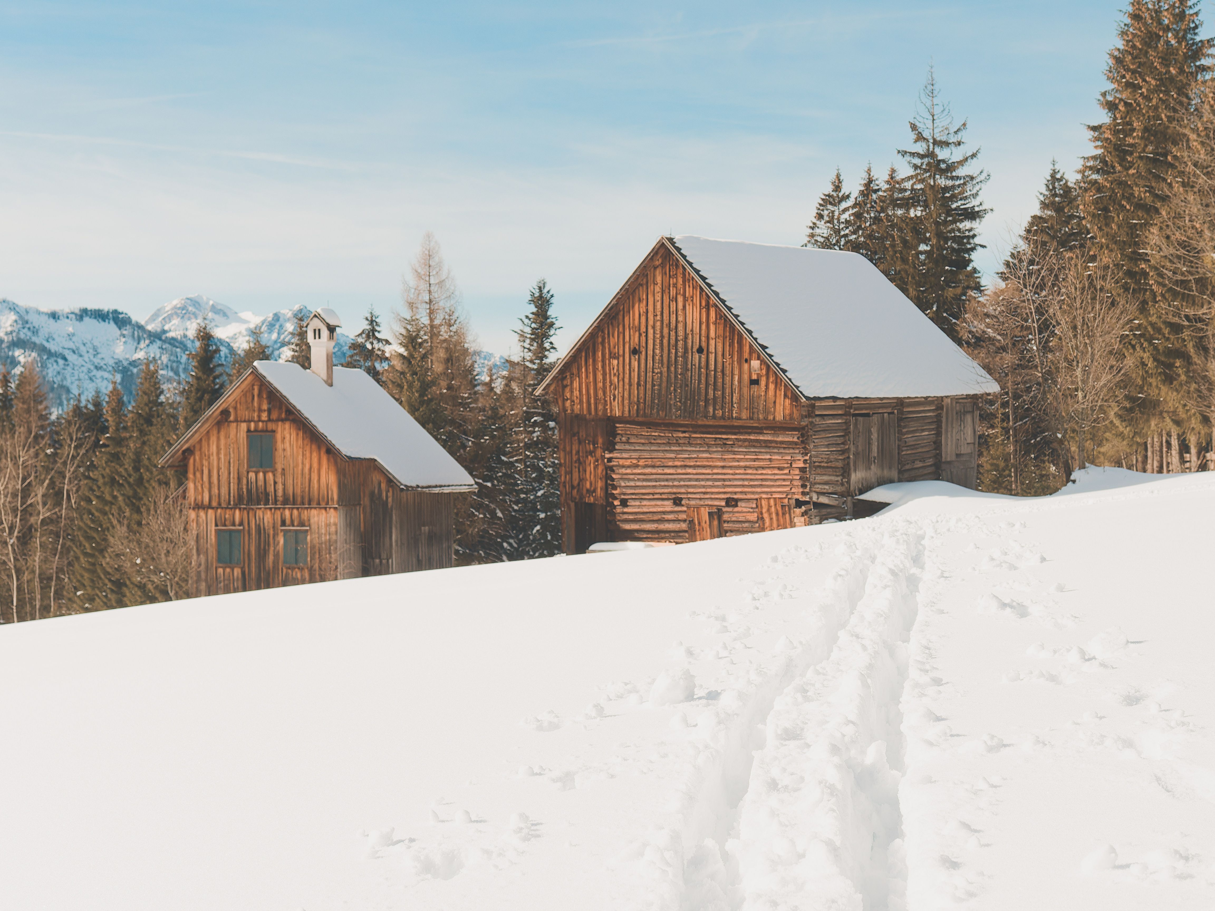 Austrian Alps Chalets Reference: Snowy Traditional Chalets In Austrian Alps