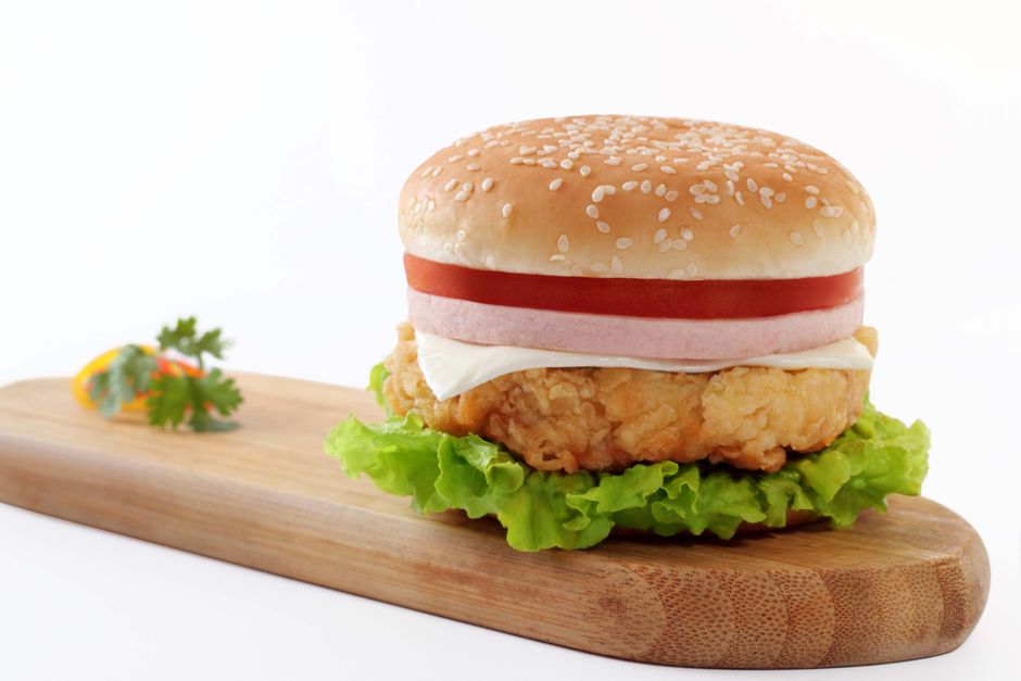 Meat Burger on Brown Oval Board
