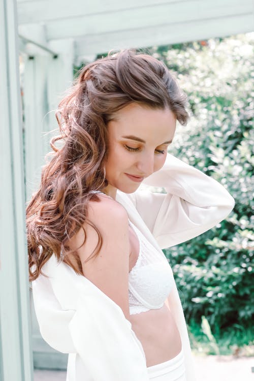 Woman in White Dress Shirt