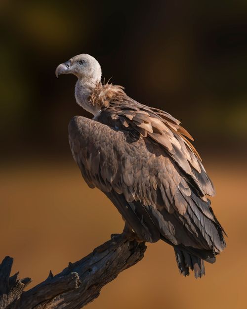 Free A Rüppell's Griffon Vulture perched on a branch in a natural setting during daytime. Stock Photo