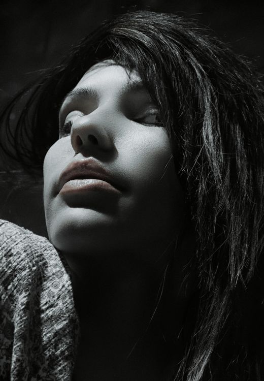 Dramatic Black and White Portrait of Woman · Free Stock Photo