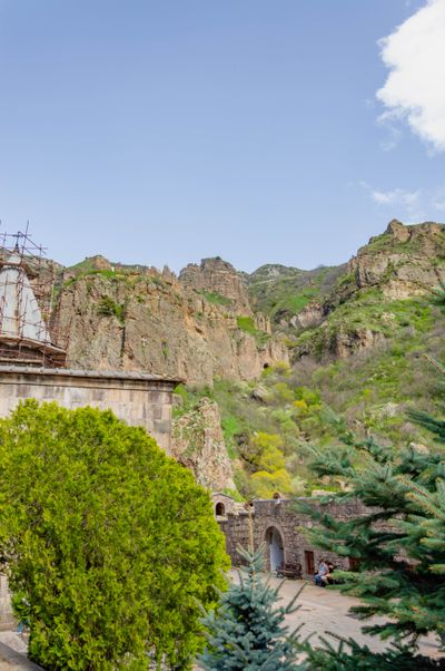 Geghard Monastery carved into the cliffs of Armenia