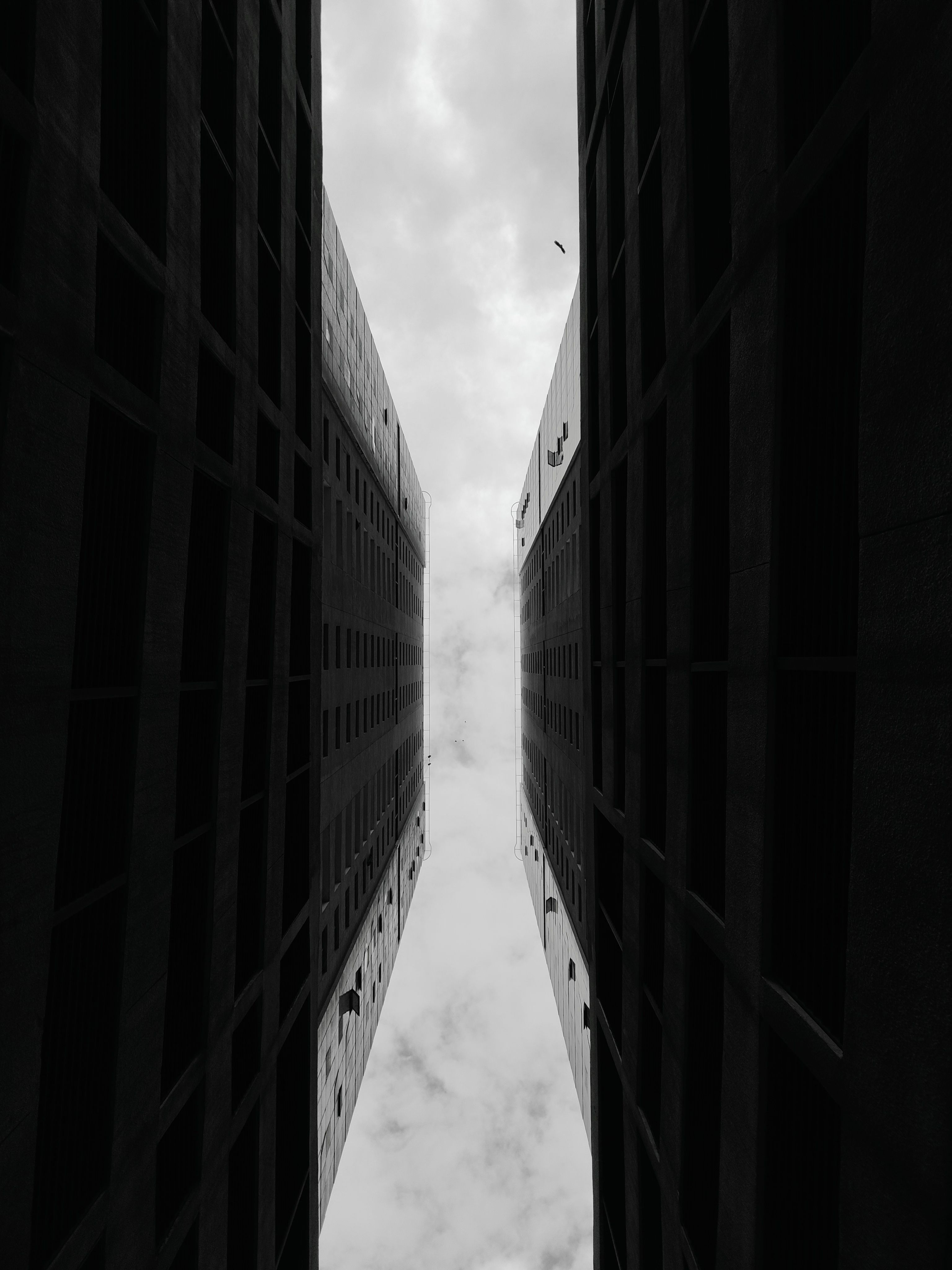 Dramatic Black and White High-Rise Architecture · Free Stock Photo