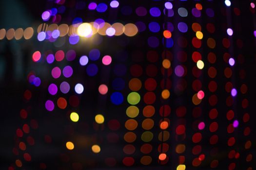 A captivating display of colorful bokeh lights creating a festive ambiance.
