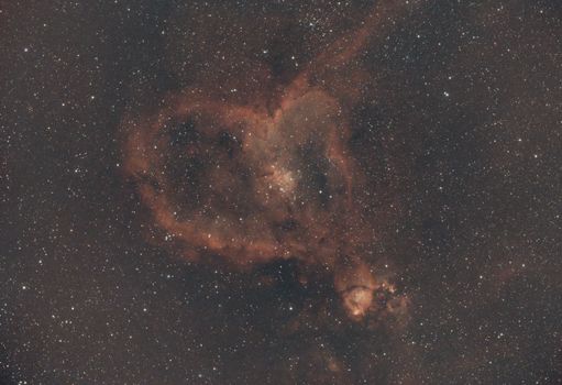 Capture of the Heart Nebula (IC 1805) with amazing star detail.