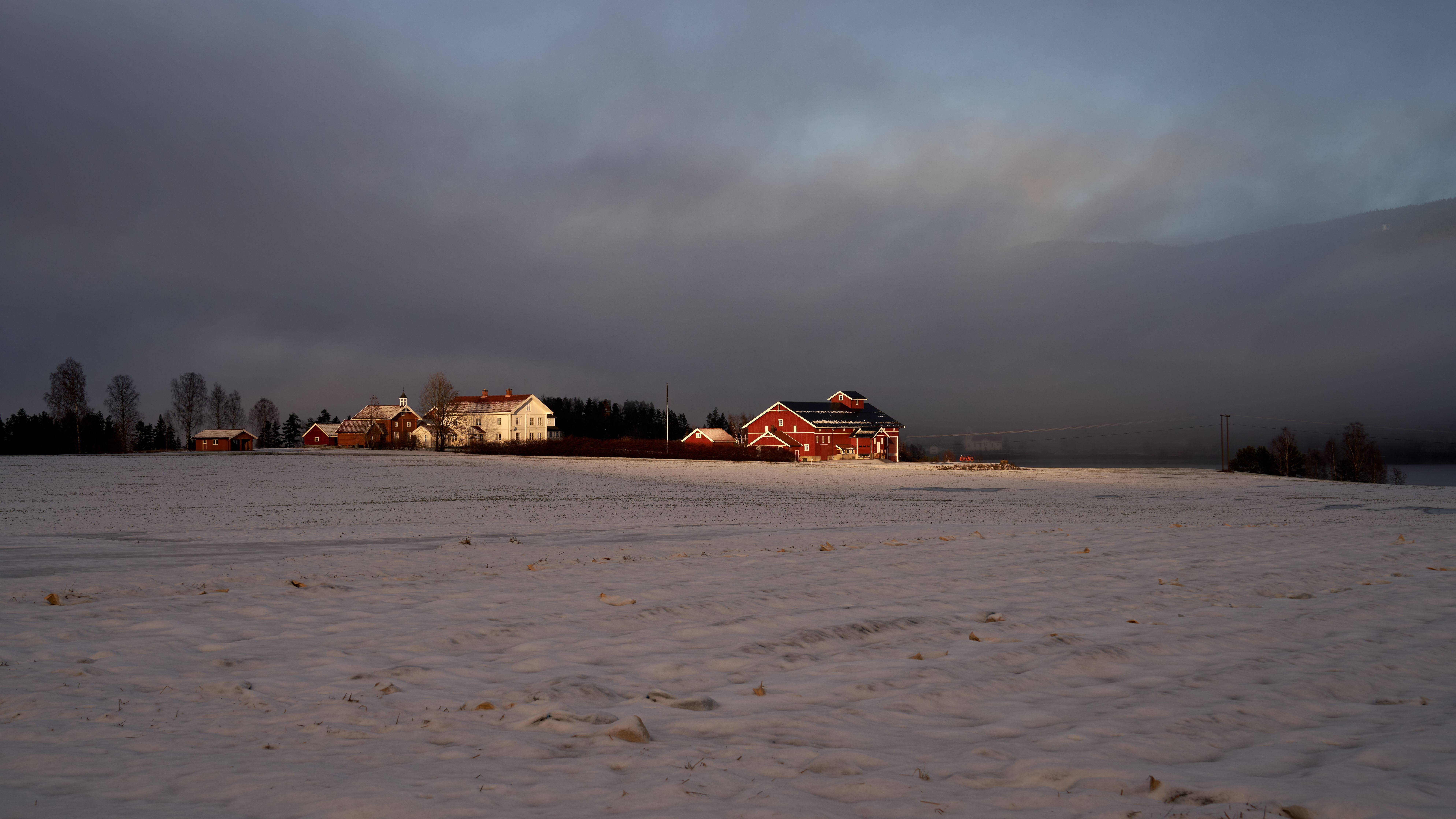 Winter Countryside Scene in Noresund, Norway