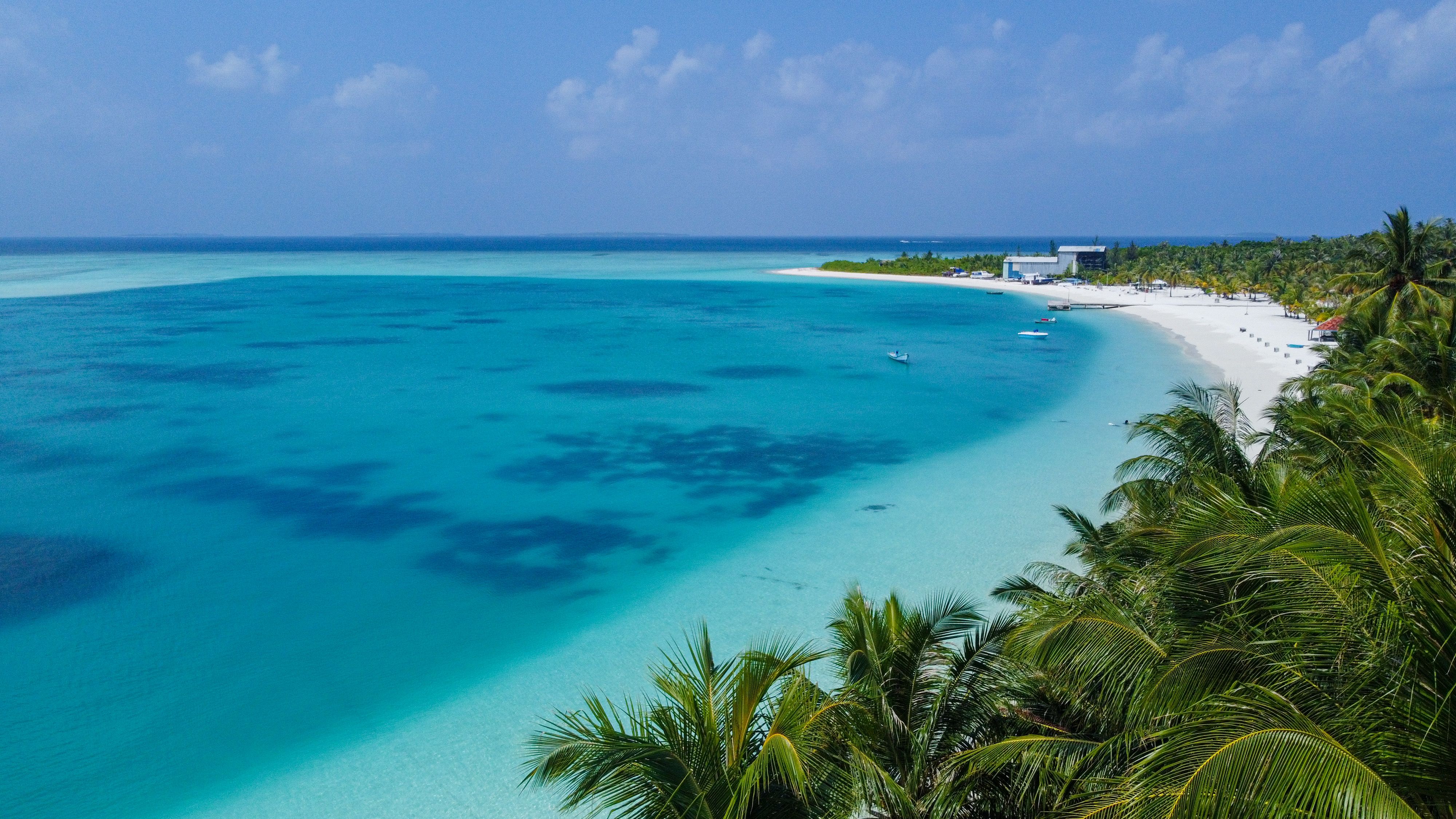 Tourists enjoying a full-day island hopping tour in the Maldives, exploring a pristine local island beach.