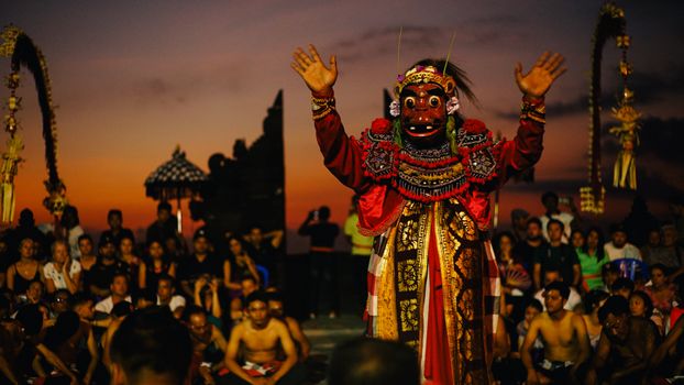 Uluwatu kecak dance at sunset — Bali