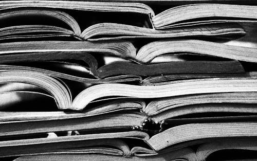 Free Grayscale Photography of Open Books Stock Photo