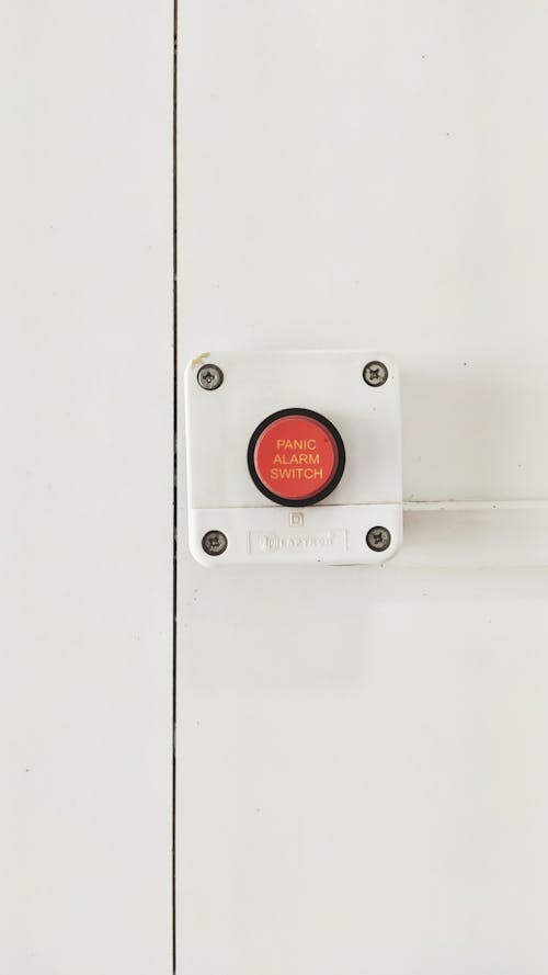 White and Red Panic Alarm Switch