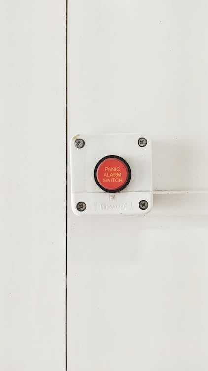 Free White and Red Panic Alarm Switch Stock Photo