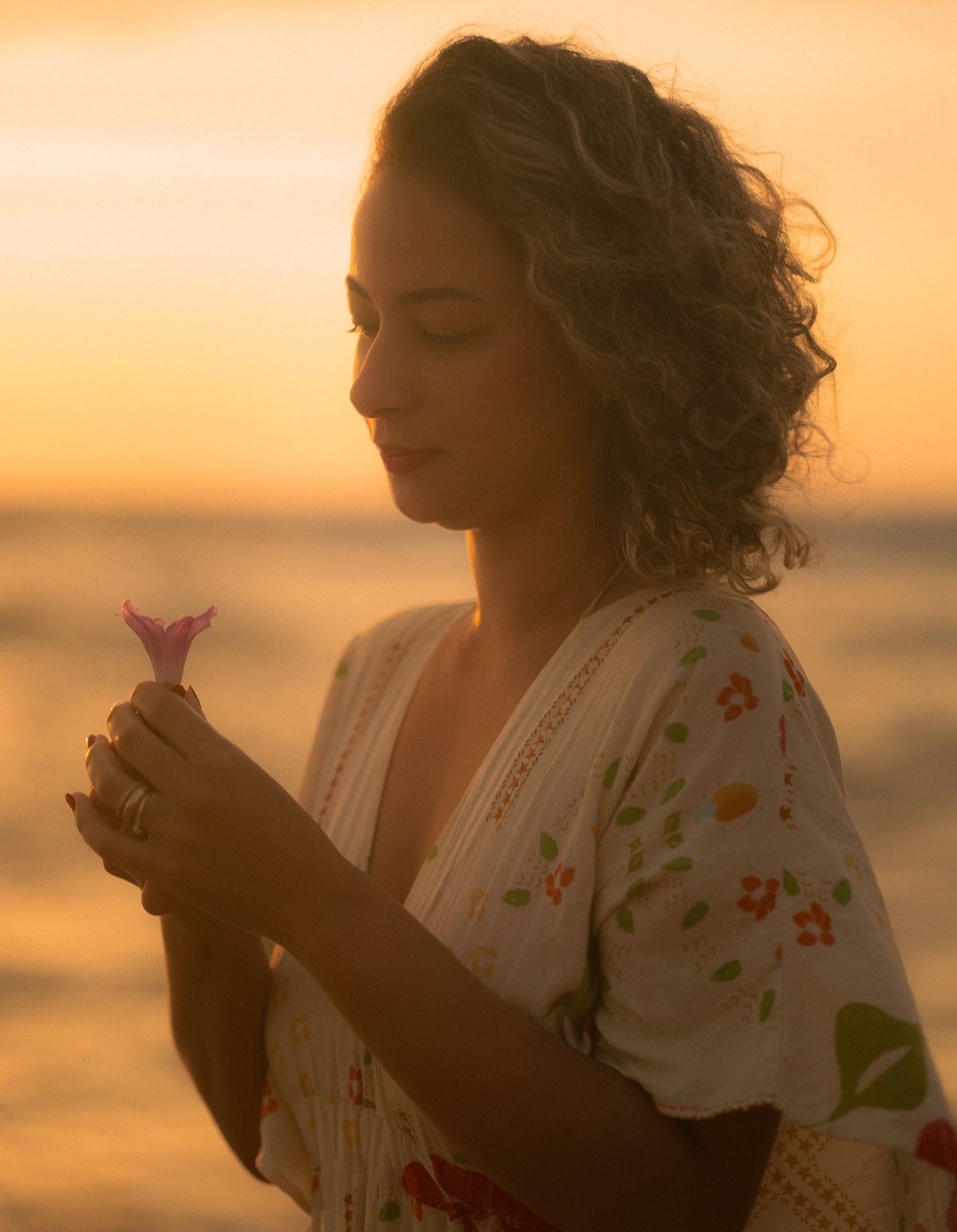 Relaxing Sunset Portrait on the Beach · Free Stock Photo
