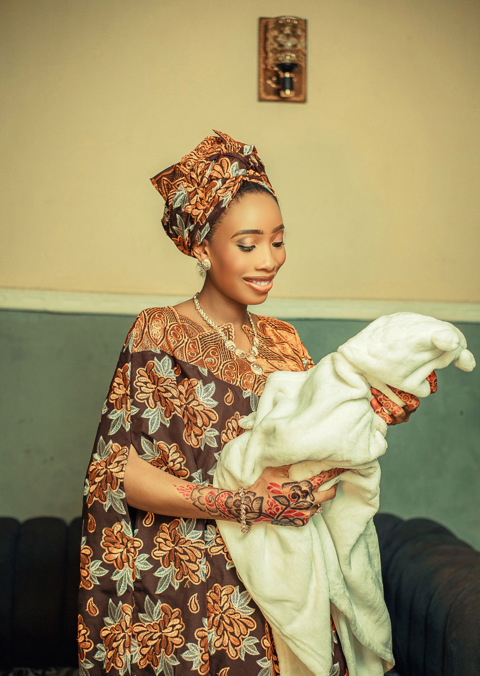 Illustrative stock photograph of a mother with a newborn