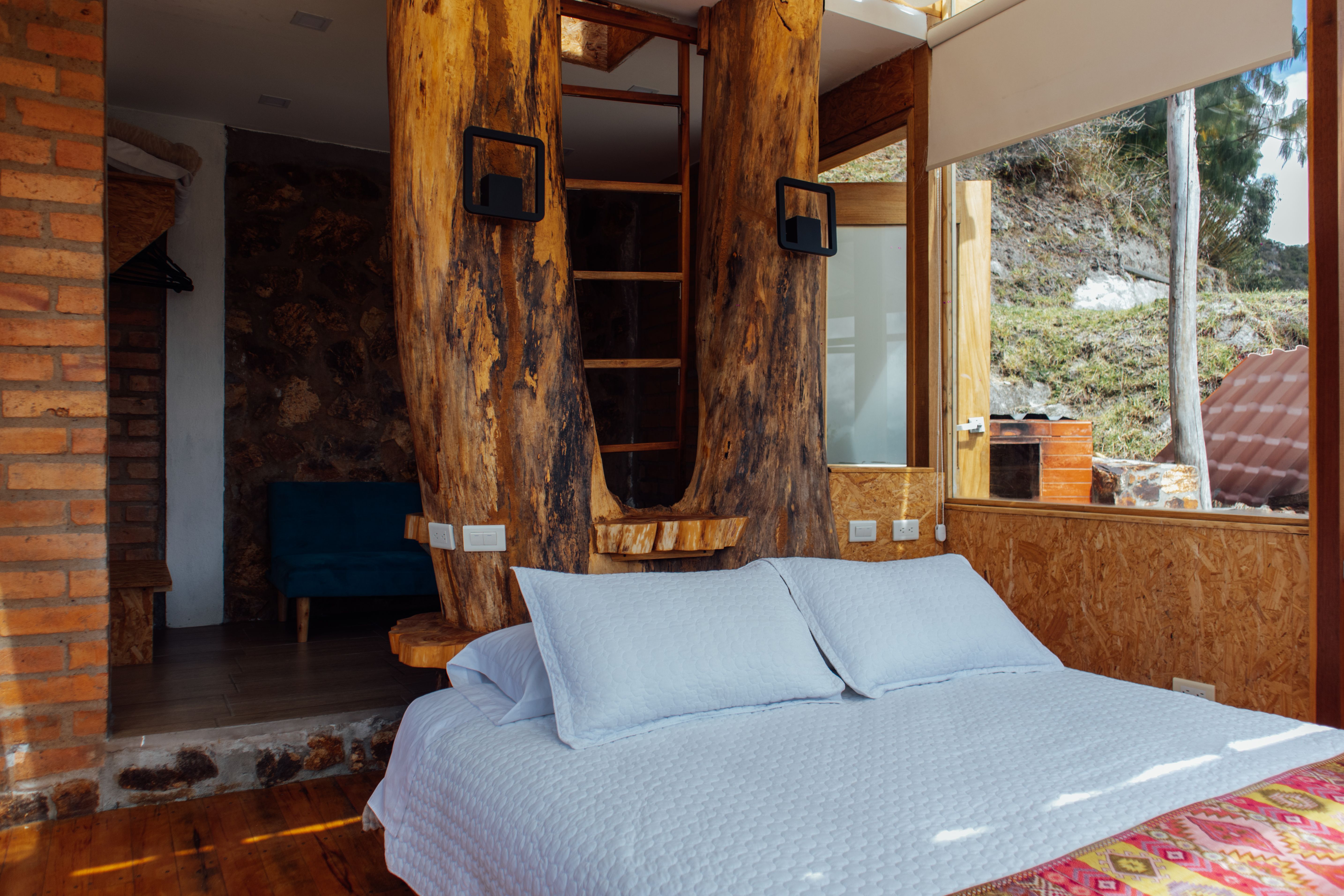 Rustic Bedroom Interior with Wooden Decor · Free Stock Photo