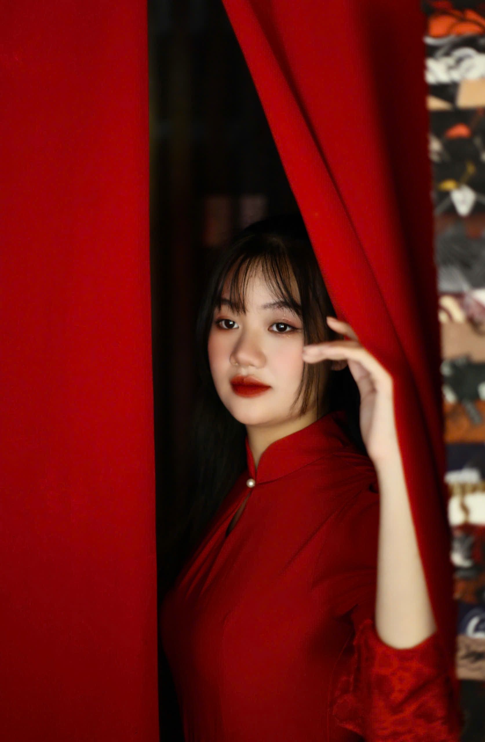 Elegant Portrait of Woman in Red Dress · Free Stock Photo