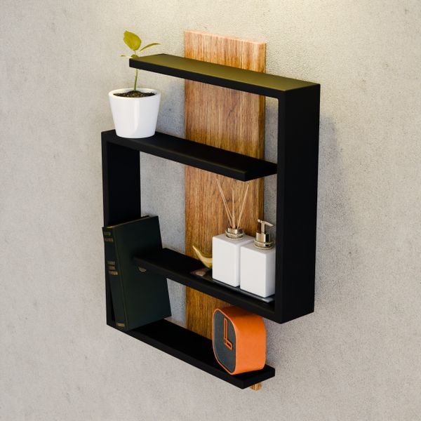 Black wall shelf with a trailing plant — photo by Pușcaș Adryan on Pexels
