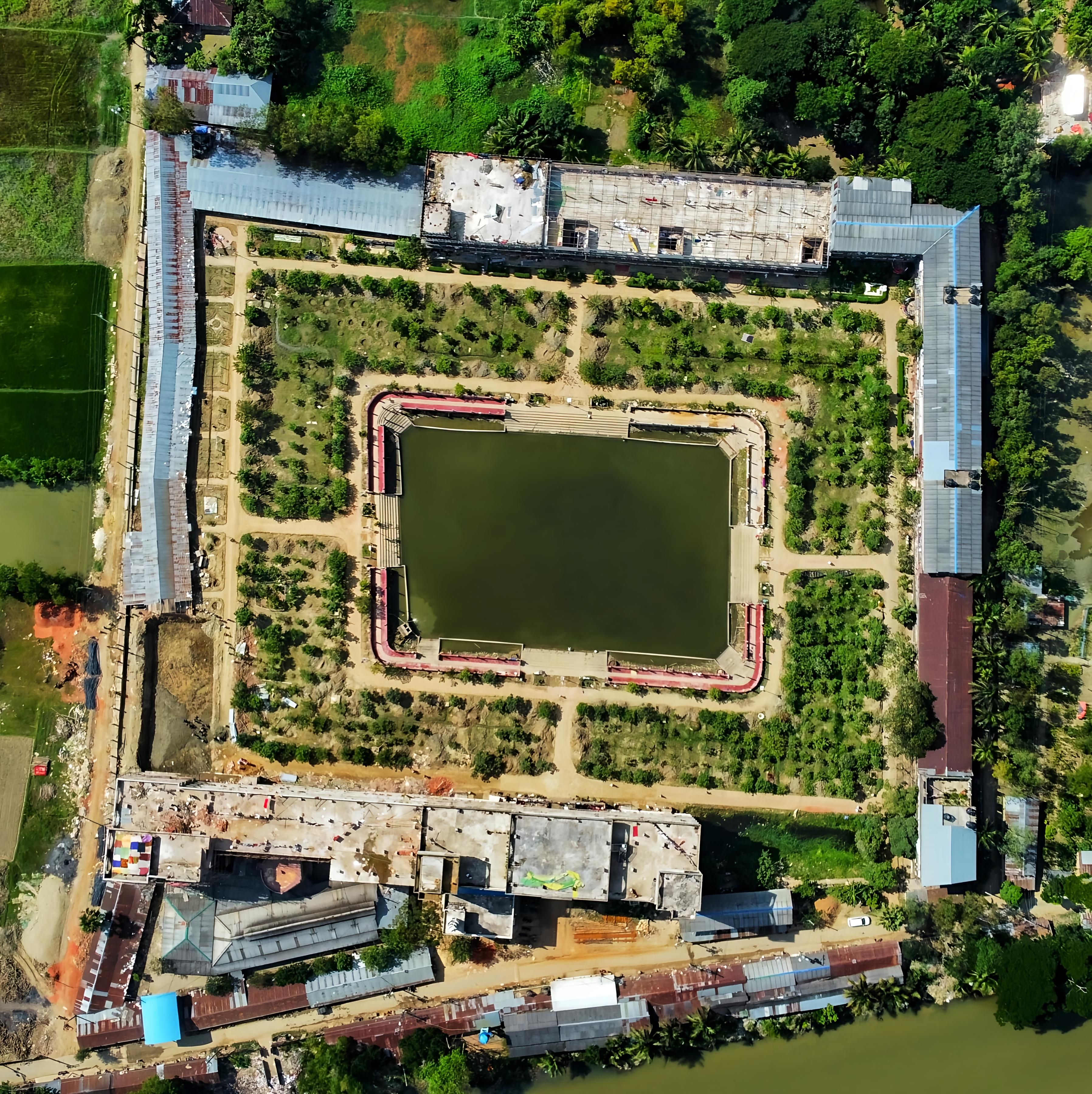 Aerial shot of Jamiya Rashidiya, an educational institution in Feni, Bangladesh.