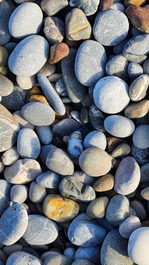 Free A close-up view of natural smooth pebbles on a beach in Avsallar, Antalya, Türkiye. Stock Photo