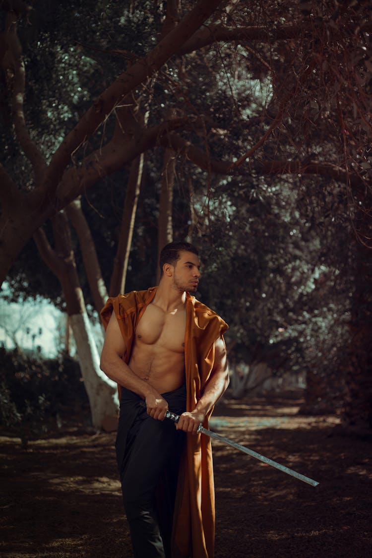 Muscular Warrior With Sword