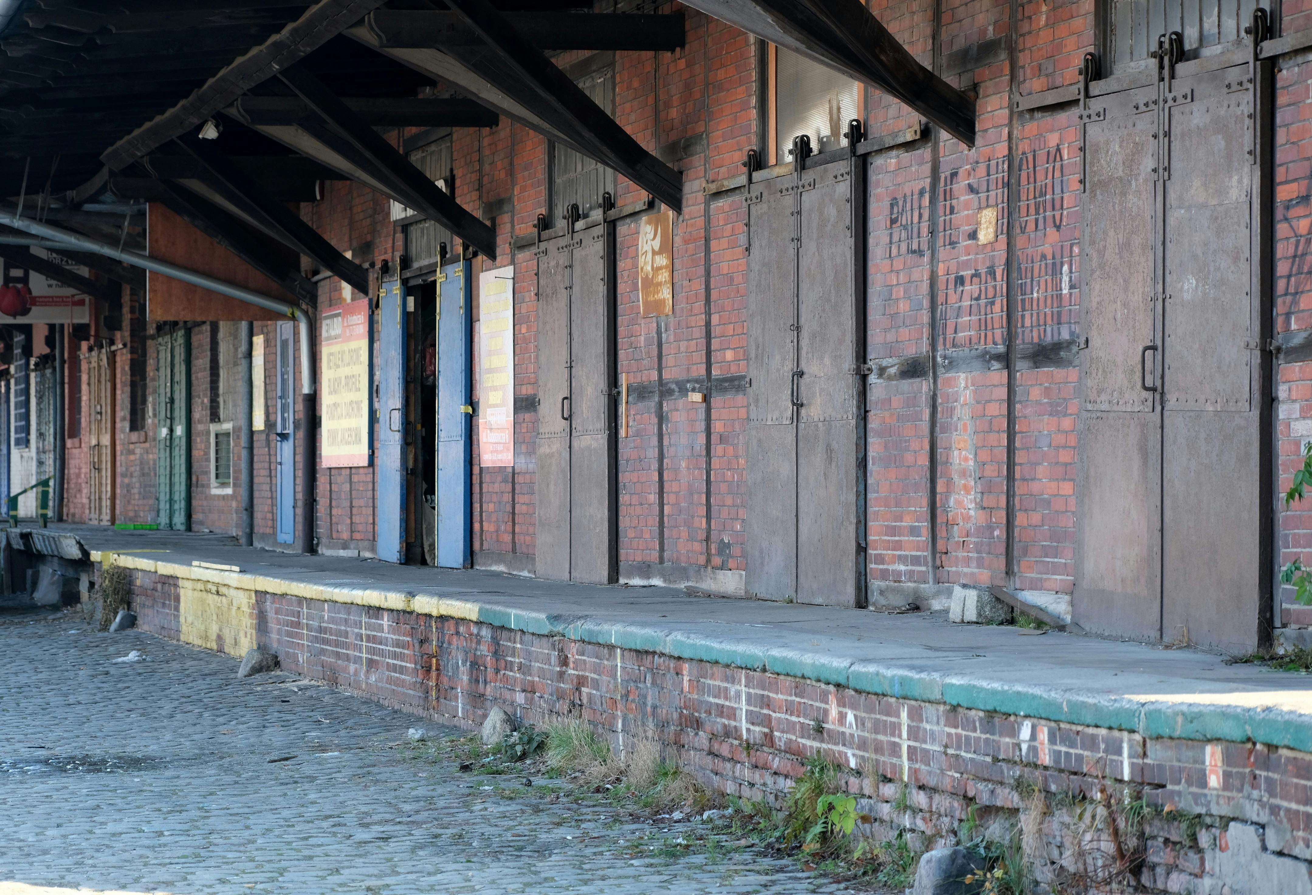 A vintage photograph of an industrial factory exterior