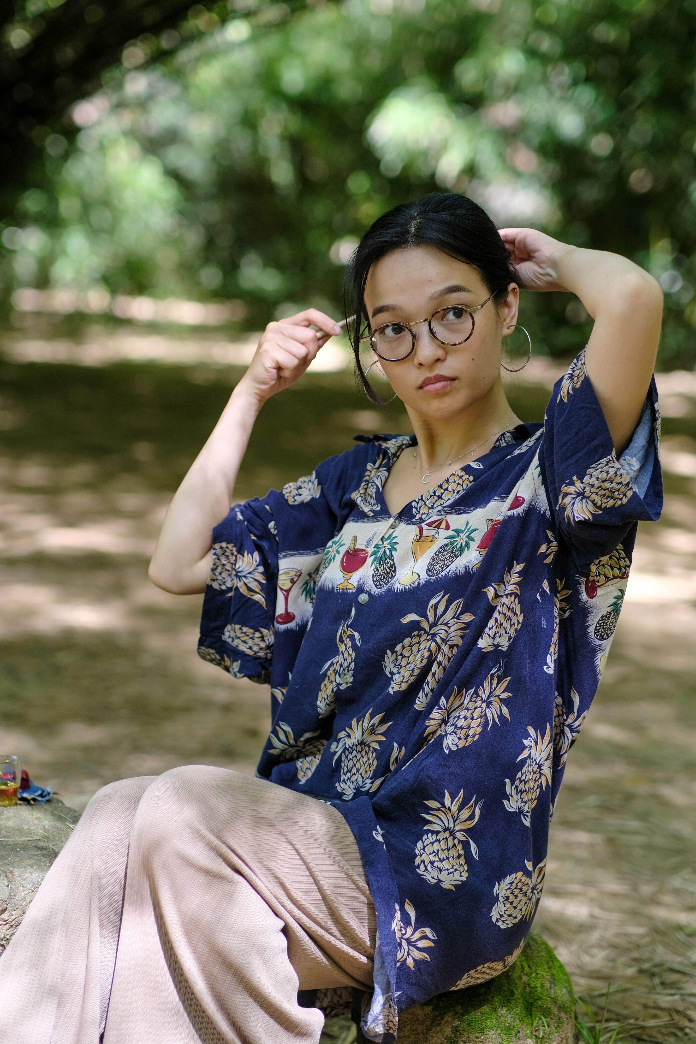 Young Woman Enjoying a Forest Picnic in Da Nang · Free Stock Photo