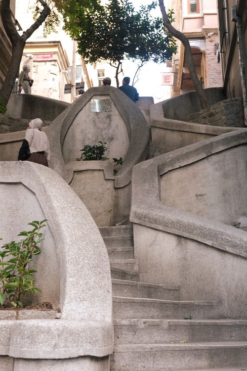 Free Elegant, historic Art Nouveau staircase in an urban landscape. Stock Photo