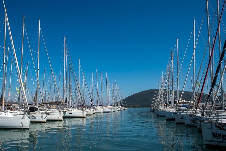 Unforgettable Corfu Private Yacht Cruise Review: Your Complete Guide to Greece's Most Stunning Coastline Review 2026 - A stunning view of luxury yachts moored at Lefkada Marina under a clear blue sky.
