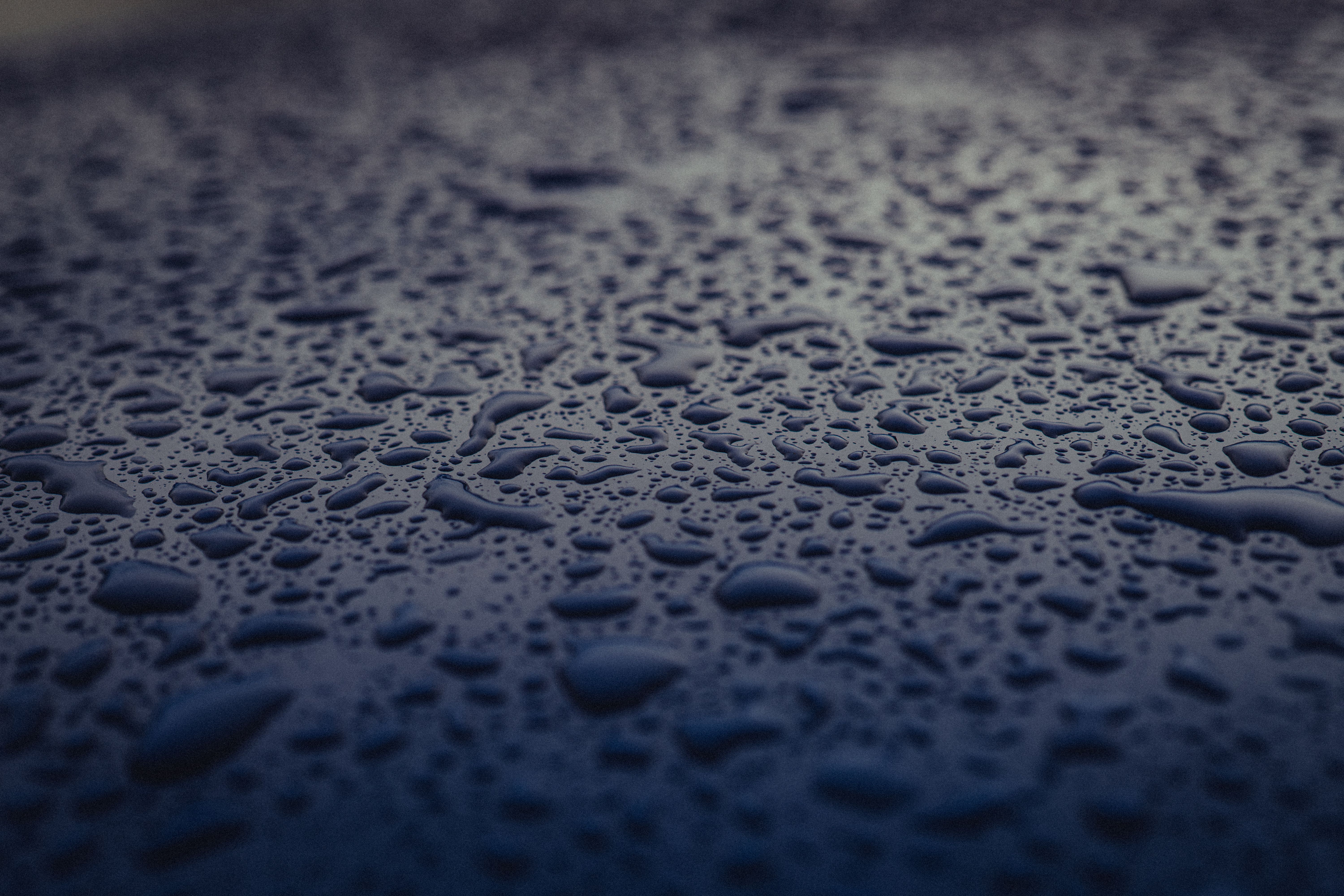 Close-up of Water Droplets on Blue Surface · Free Stock Photo