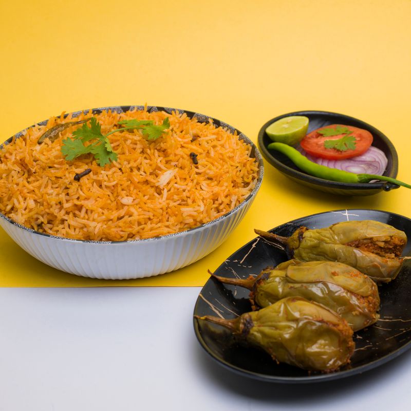 Italian Eggplant and Tomato Biryani