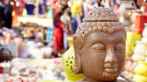 Figura De Cabeça De Buda Gautama