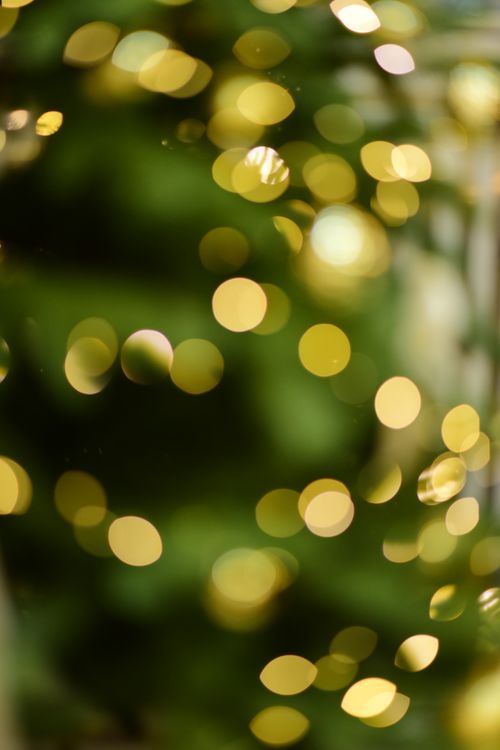 Free Abstract golden bokeh lights create a festive and warm mood. Stock Photo