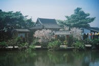 Traditional Asian Architecture by Serene Pond