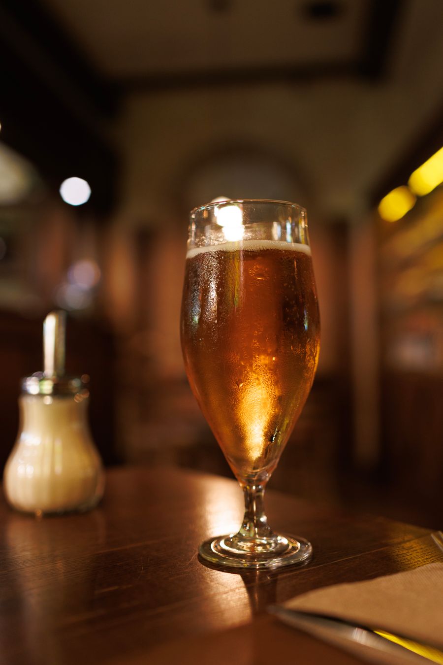 A glass of golden northern French beer