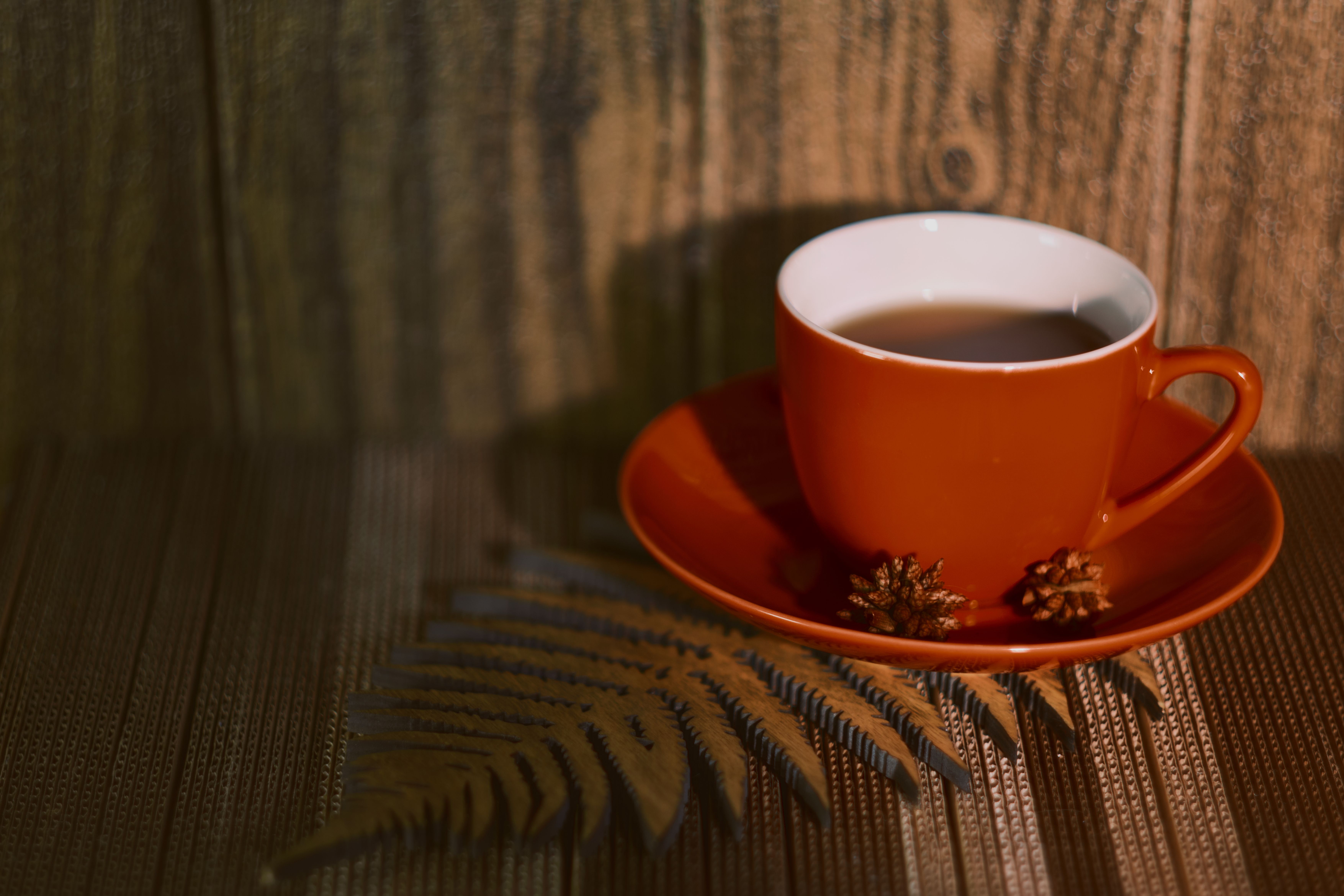 Spiced beverage in a cup on the counter