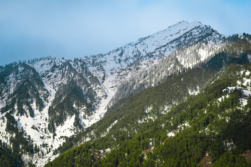 Free Stunning snow-covered peaks in Aripal, Kashmir showcasing natural beauty and winter scenery. Stock Photo