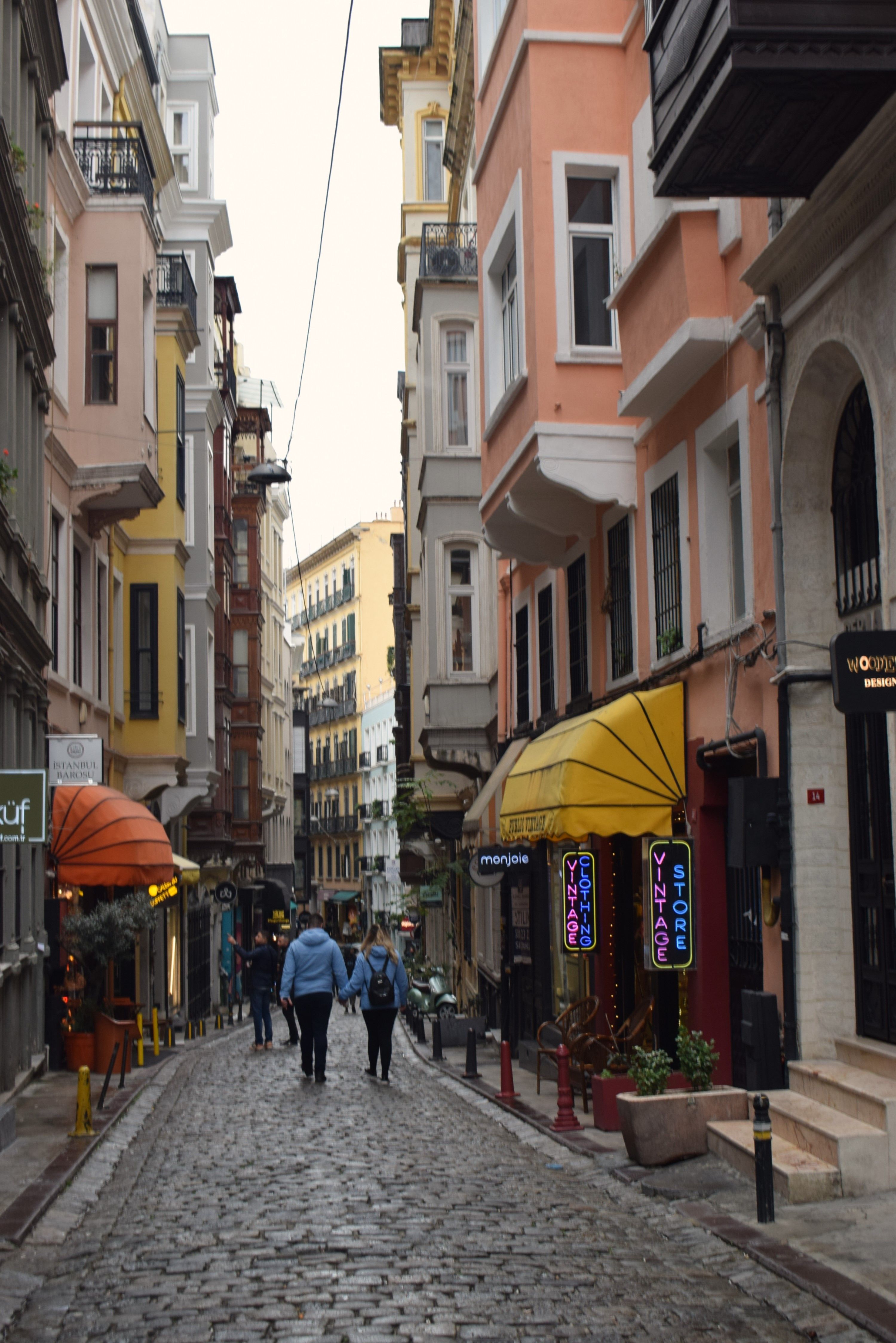 Picturesque Cobblestone Street in Istanbul · Free Stock Photo