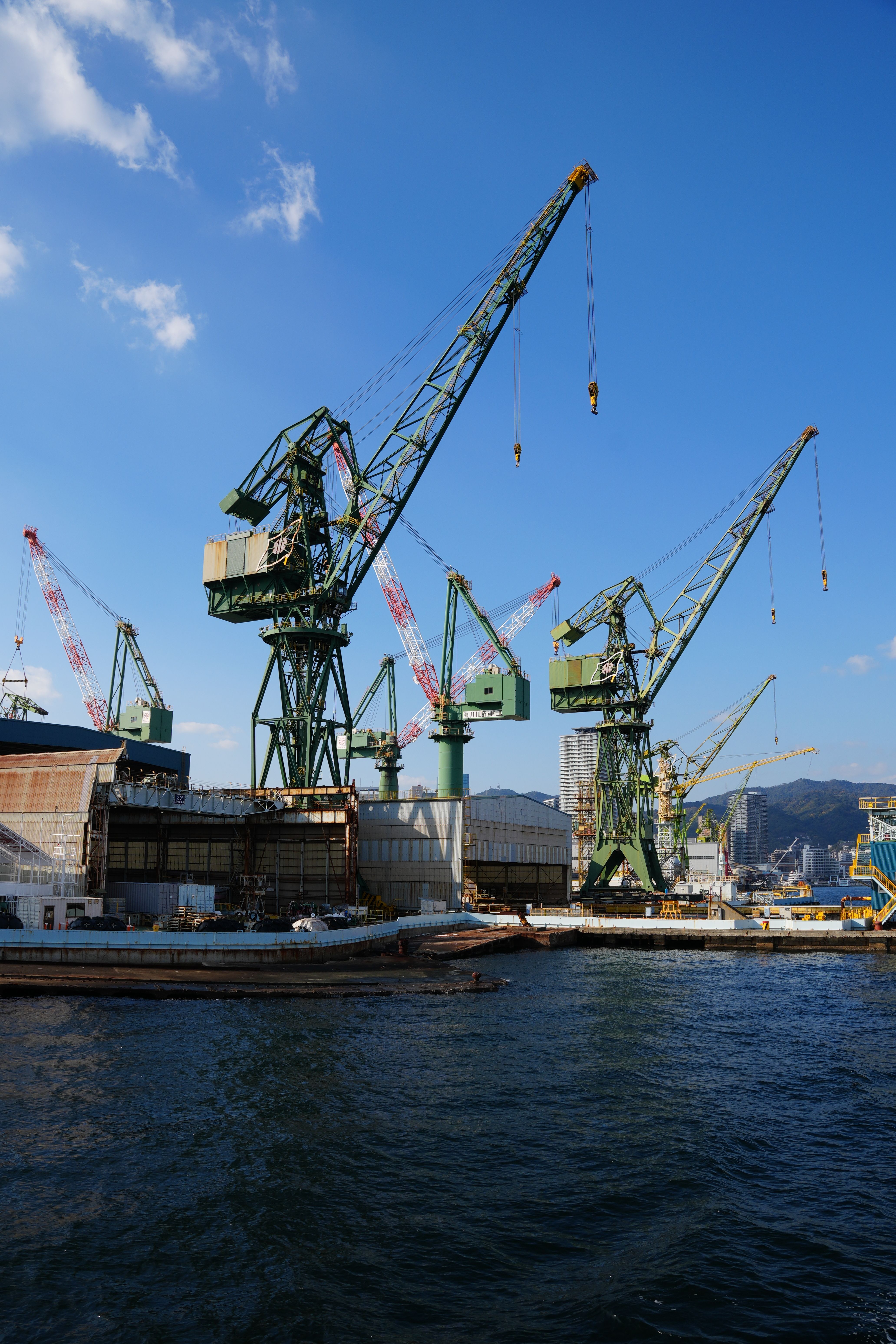 Large cranes at Kobe Port in Japan