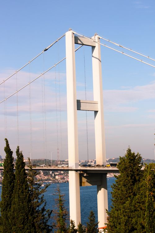 Free Stunning daytime shot of the iconic 15 July Martyrs Bridge in Istanbul, Turkey. Stock Photo