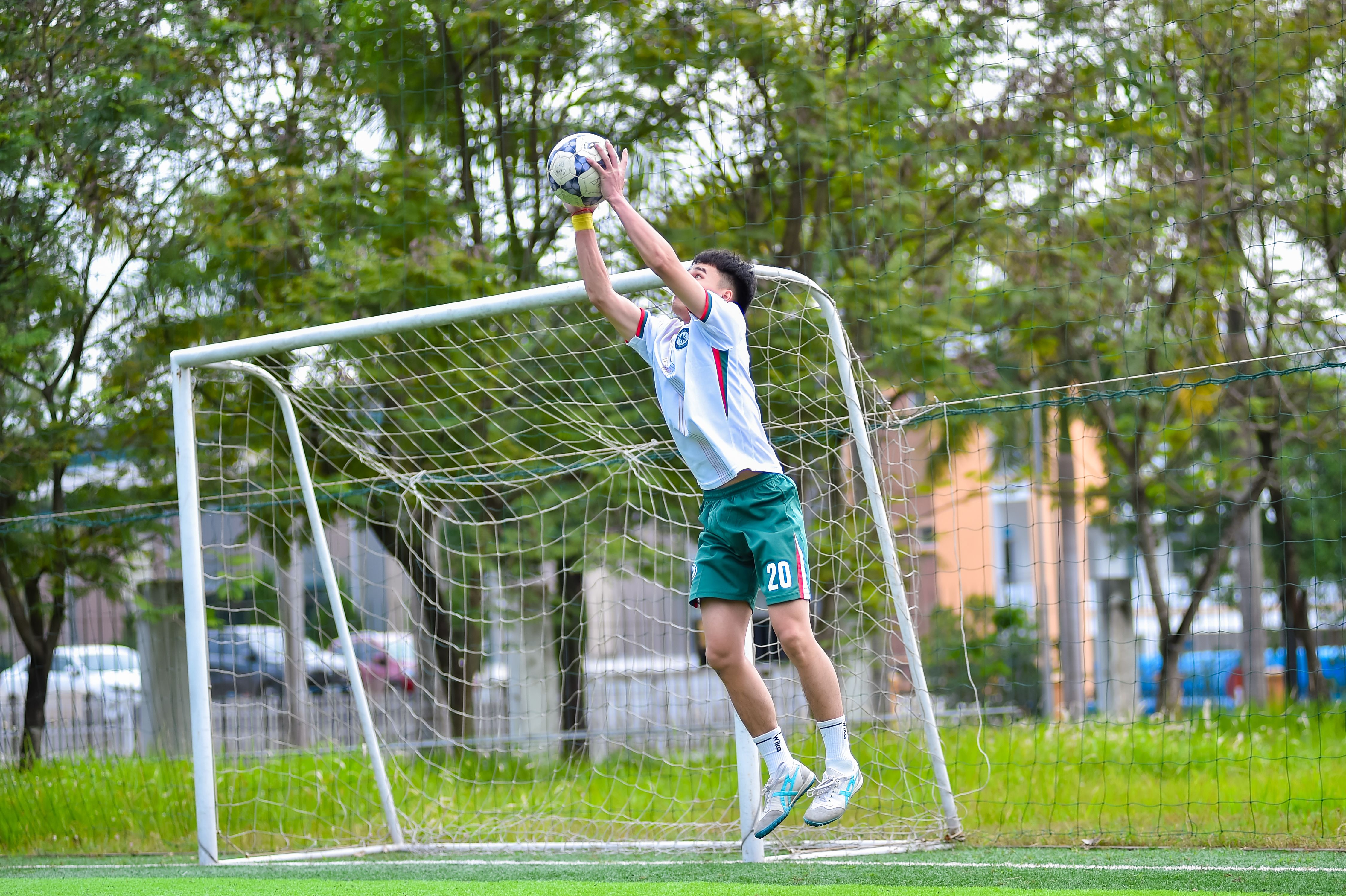 Dynamic Soccer Goalkeeper Catch Outdoors in Hà Nội