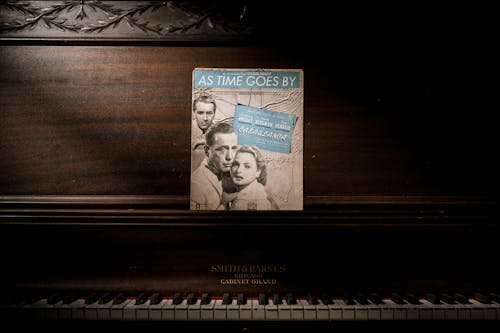Free Music Sheet On A Piano Stock Photo