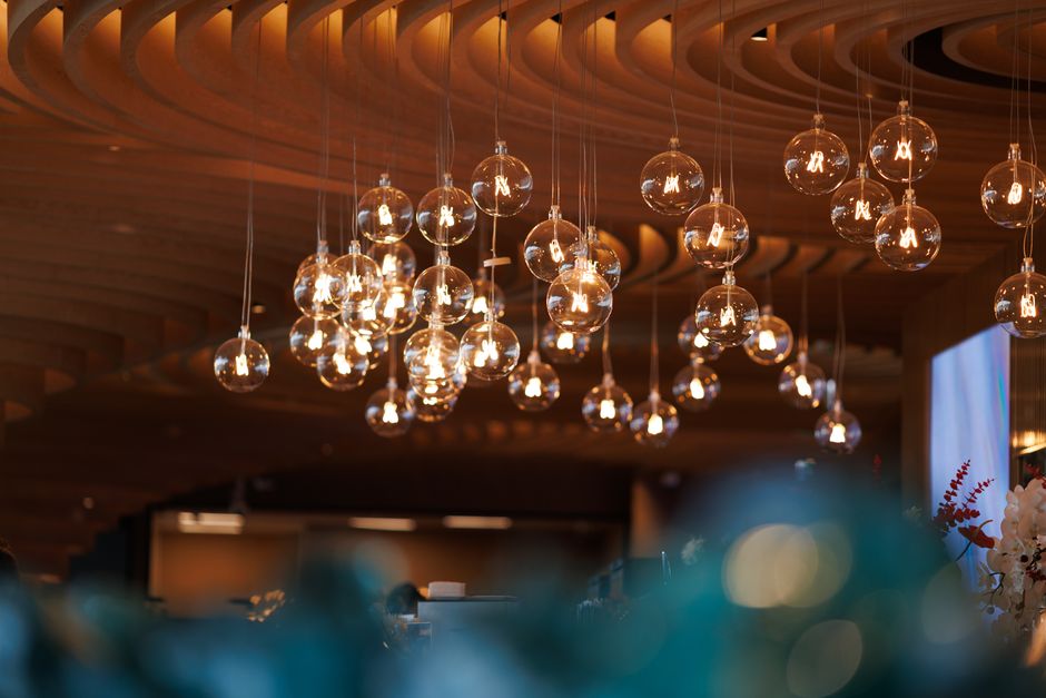 Warm hanging pendant lights