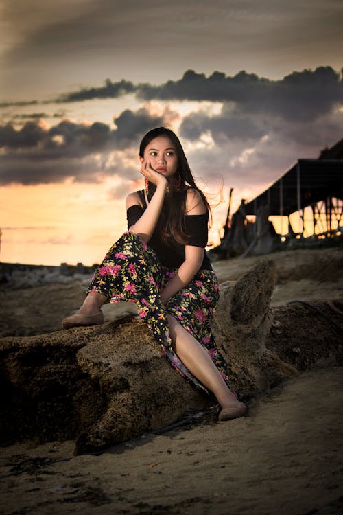 Free stock photo of asian model, bali, beach sunset