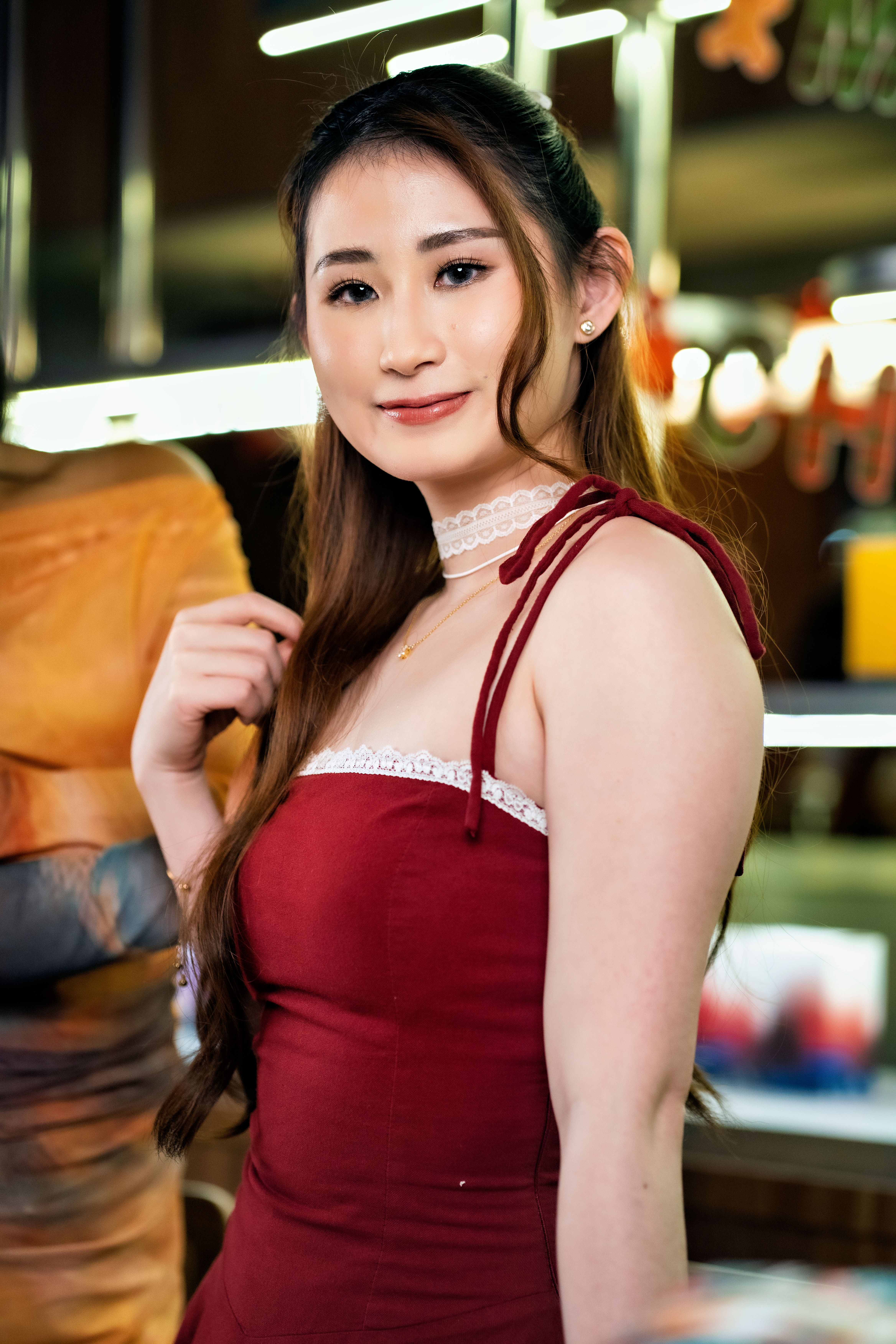 Portrait of a Woman in Red Dress at Jakarta Event · Free Stock Photo