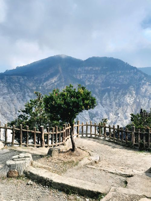 Free A breathtaking view of Tangkuban Perahu crater in West Java, Indonesia. Stock Photo