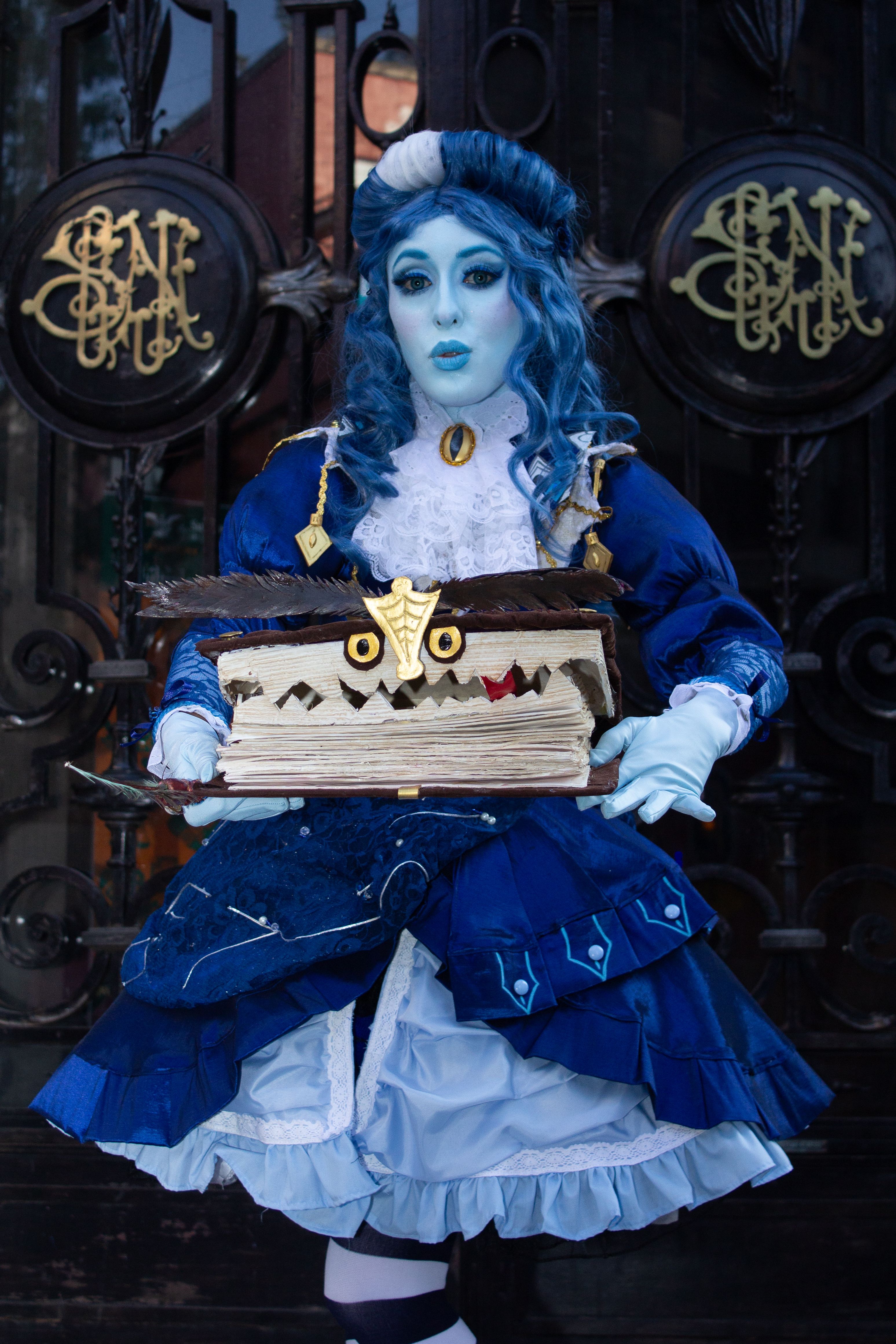 Whimsical Blue Cosplay in Historical Costume