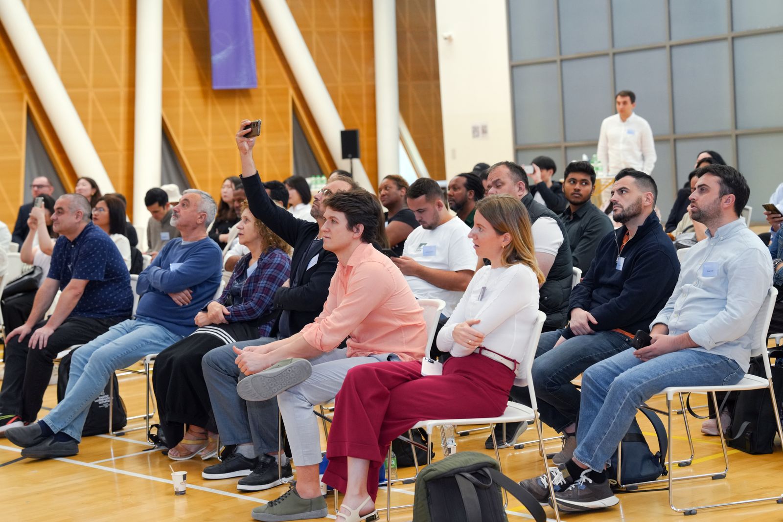 An audience listening during a seminar