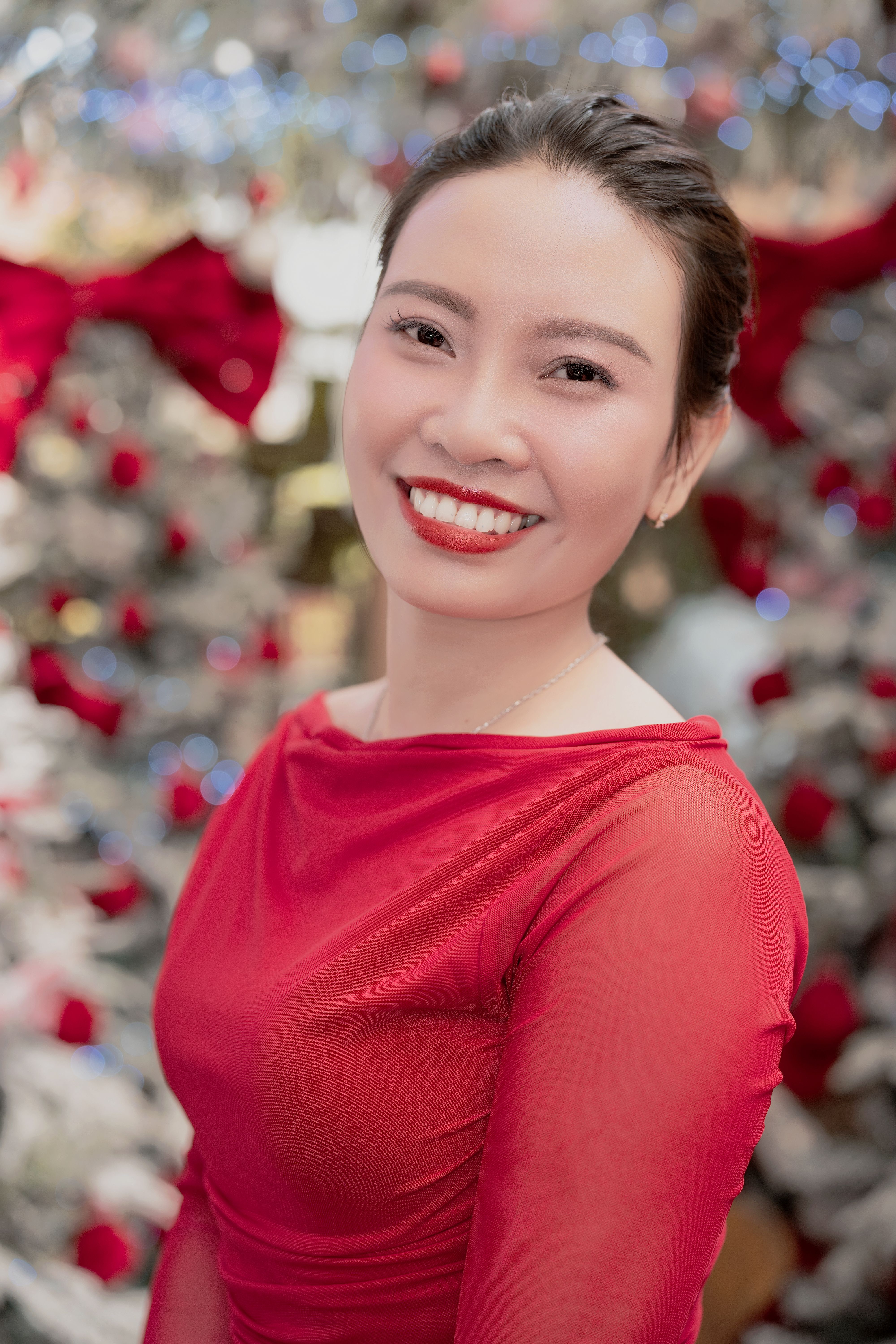 Elegant Portrait of Woman in Red Dress · Free Stock Photo