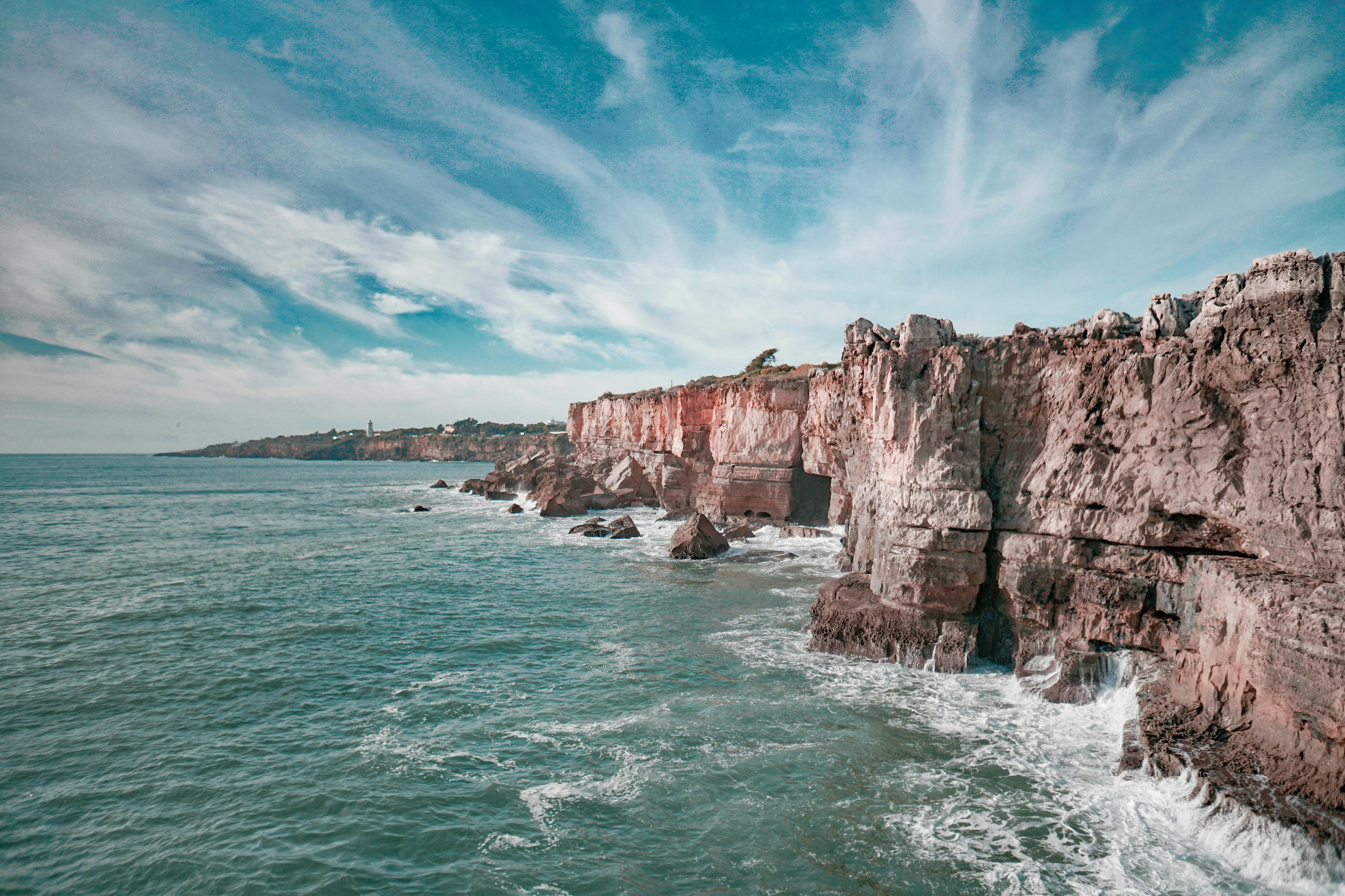 cliff beside ocean