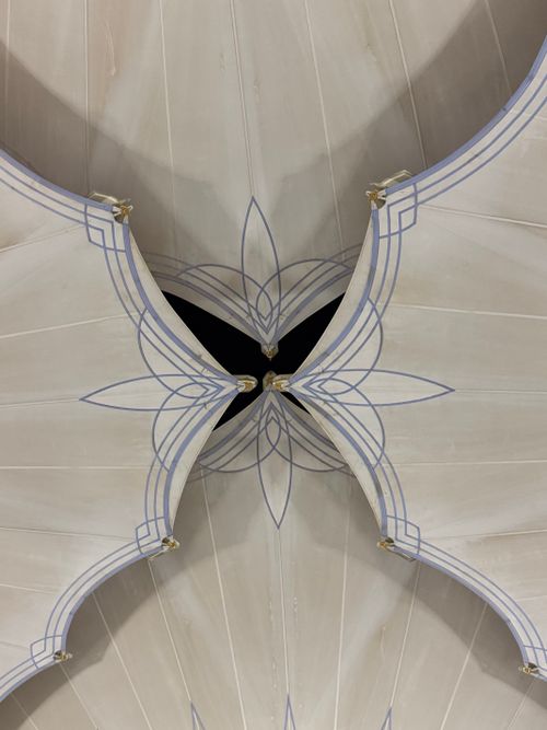 Free Close-up of architectural dome umbrellas at a mosque, showcasing intricate design. Stock Photo