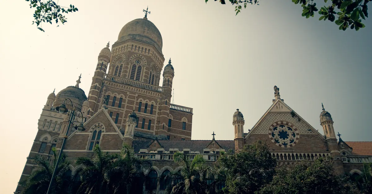 Gothic-revival civic architecture in Mumbai, in the style of India's colonial-era High Court buildings.